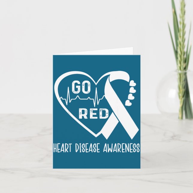 Go Red - February American Heart Health Month Awar Karte (Vorderseite)