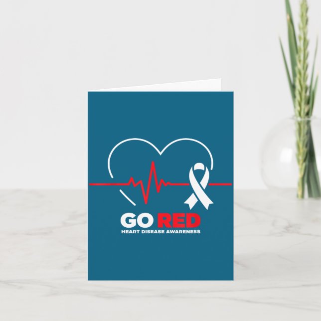Go Red For Women American Chd Heart Disease Month  Karte (Vorderseite)