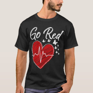 Go Red For Women Red Heart Heart Disease Awarene T-Shirt