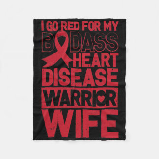 Go Red Heart Disease Awareness Bad Warrior Wife Fleecedecke