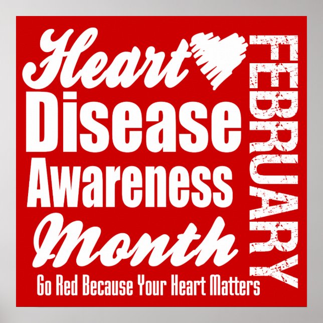 Go Red Heart Disease Awareness Month Poster (Vorne)