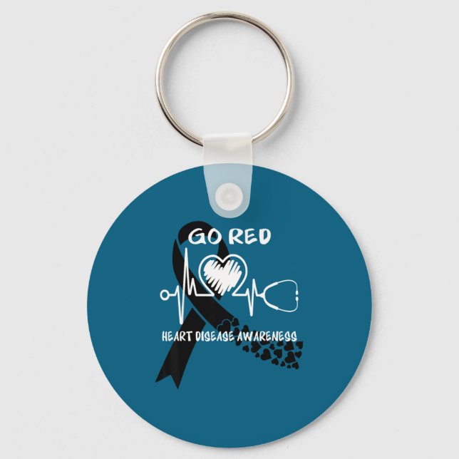 Go Red Heart Disease Awareness Month  Schlüsselanhänger (Vorderseite)