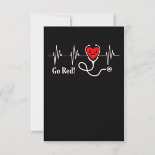 Go Red Heartbeat Herzerkrankungen Aufklärung RSVP Karte