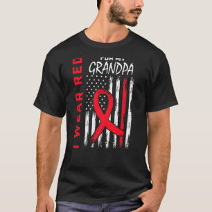 Go Red Opa Herzkrankheit Bewusstsein Amerikanische T-Shirt