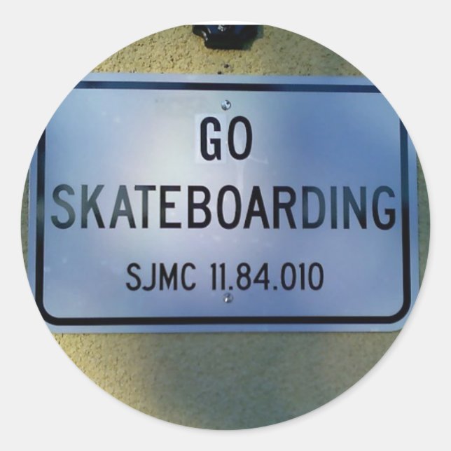 GO SKATEBOARDING RUNDER AUFKLEBER (Vorderseite)