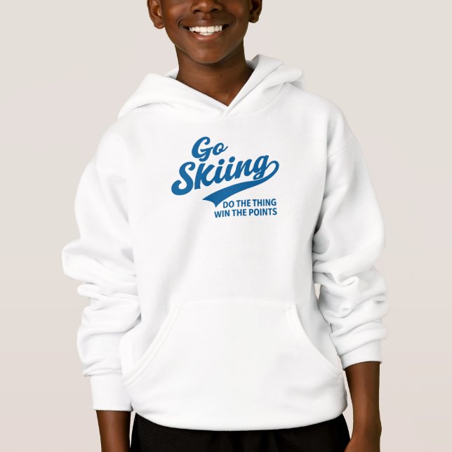 Go Skiing – Minimal Winter Sports Typography Desig Hoodie (Vorderseite)