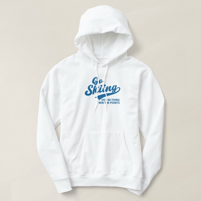 Go Skiing – Minimal Winter Sports Typography Desig Hoodie (Design vorne)