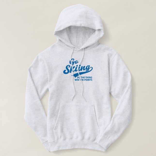 Go Skiing – Minimal Winter Sports Typography Desig Hoodie (Design vorne)