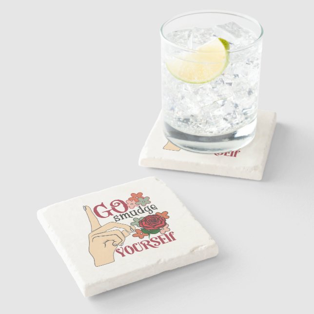 Go Smudge Yourself Coasters Steinuntersetzer (Seitenansicht)