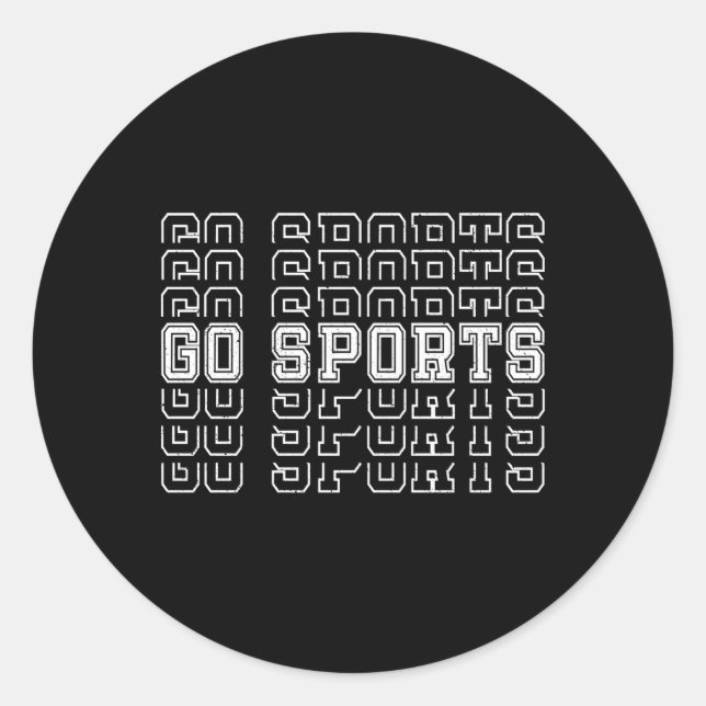 Go Sports Go Go Fußball Runder Aufkleber (Vorderseite)