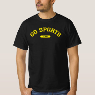 Go Sports Yay Generic Fan Gelb auf schwarzen Agnos T-Shirt