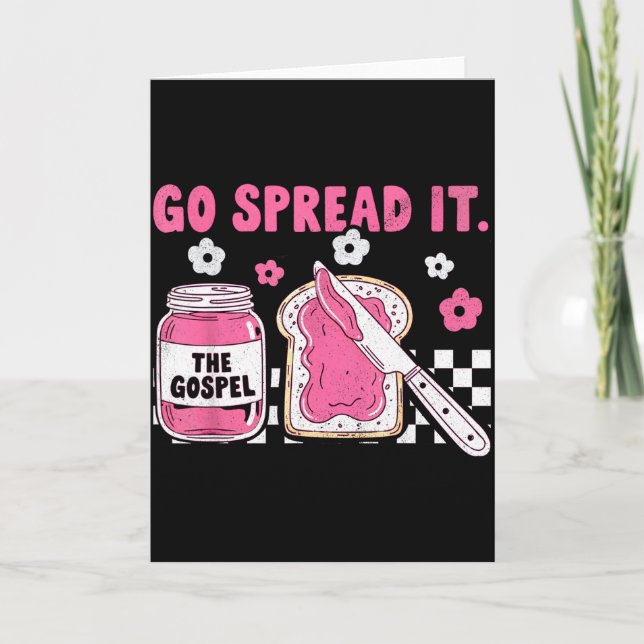 Go Spread It The Gospel Retro Funny Jar Floral Chr Karte (Vorderseite)