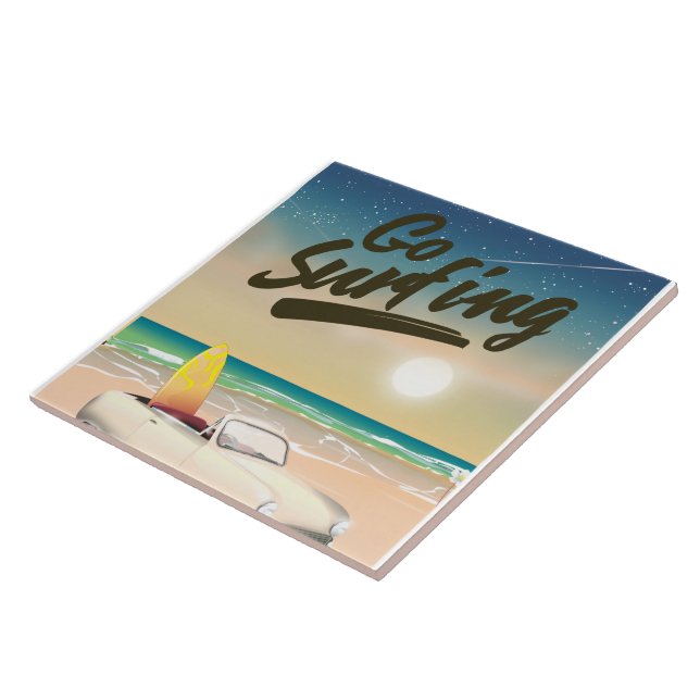 Go Surfing Travel Poster! Fliese (Seite)