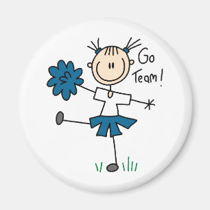 Go Team Blue Pom-pom girl Magnet