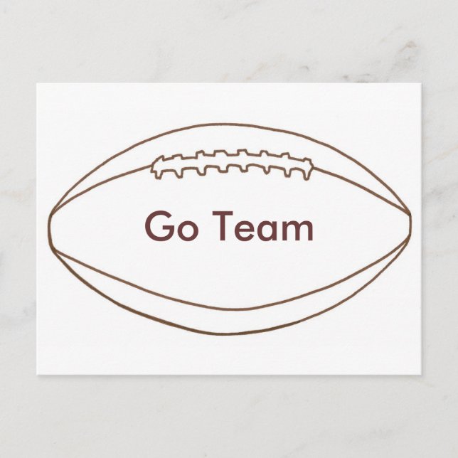 Go Team Custom Football Kontur Postkarten (Vorderseite)