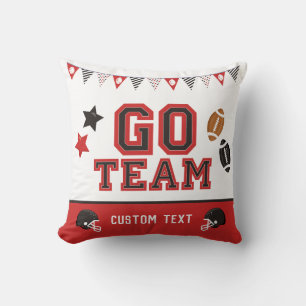 Go Team Football Fan Red and Black Festive Sport Kissen