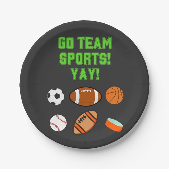 Go Team Sports Yay! Pappteller (Vorderseite)