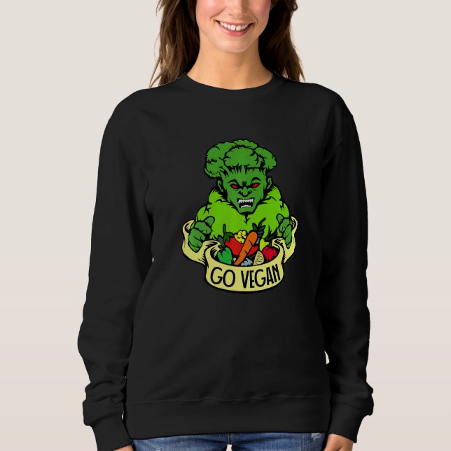 Go Vegan Broccoli Weightlifting Gym Strengthsport  Sweatshirt (Vorderseite)