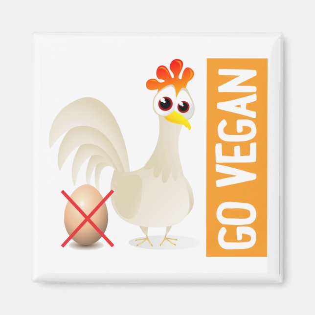 Go Vegan Chicken Magnet (Vorne)