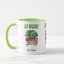 Go Vegan Made by Veggie vintage vegetarians