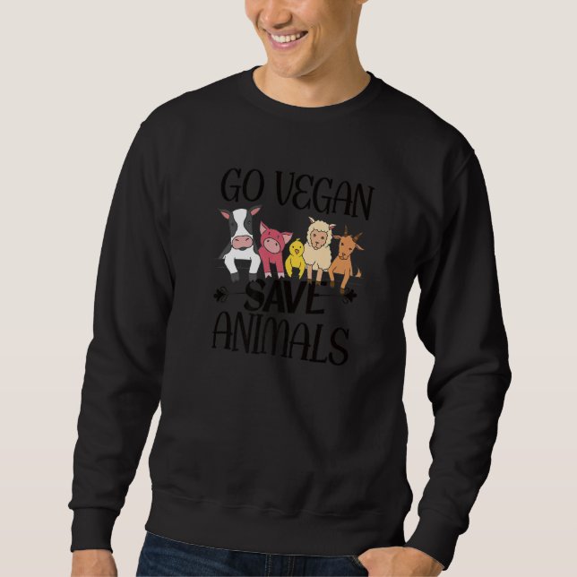 Go Vegan Save Animals Premium Sweatshirt (Vorderseite)