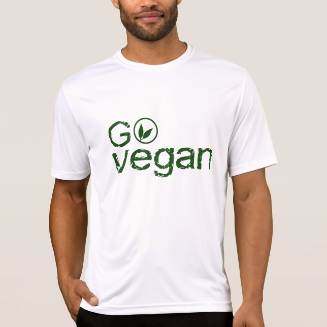 Go Vegan Sport-Tek T-Shirt (Vorderseite)