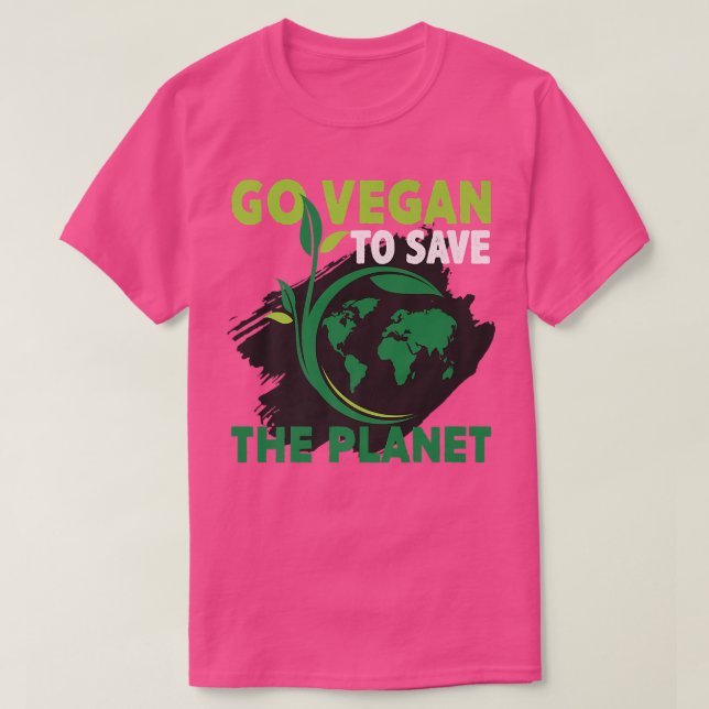 Go Vegan To Save Planet Vegan Food Healthy Lifesty T-Shirt (Design vorne)