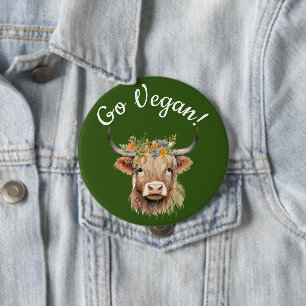 Go Vegane Tierrechte Kuh Button