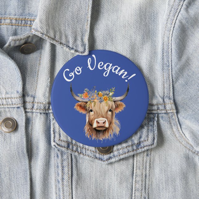 Go Vegane Tierrechte Kuh Button (Beispiel)