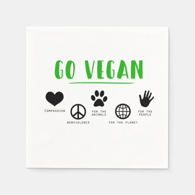 Go Veganer Zitat Food Party Napkin Serviette (Vorderseite)