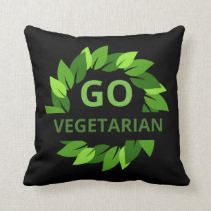 Go Vegetarier, Vegan, Veganismus Grün Blätter Sc Kissen