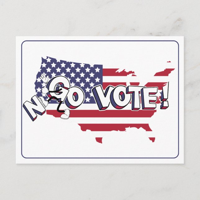 Go Vote! Wahlaufforderungs Postkarte (Vorderseite)