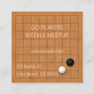 Go Weiqi Baduk Gruppe Hellbraun Quadrat Quadratische Visitenkarte