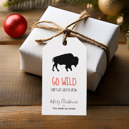 Go Wild Black Buffalo Black and White Kariert ID60 Geschenkanhänger