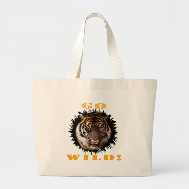 Go Wild Tiger Jumbo Stoffbeutel (Vorne)
