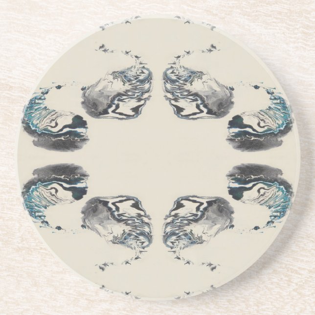 Go With the Flow - Acrylic Pouring Getränkeuntersetzer (Vorne)