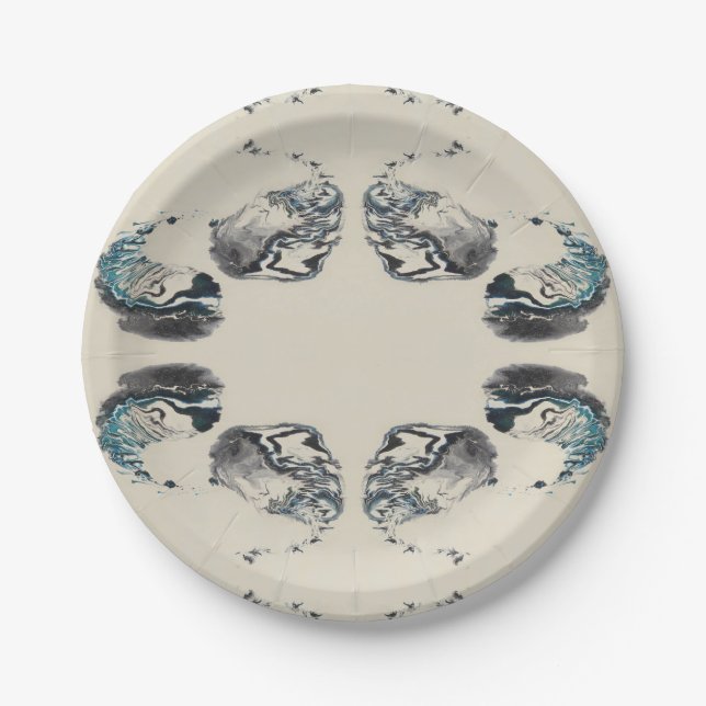 Go With the Flow - Acrylic Pouring Pappteller (Vorderseite)