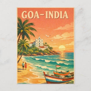 Goa, Indien, in einer klassischen Retro-Reise Postkarte