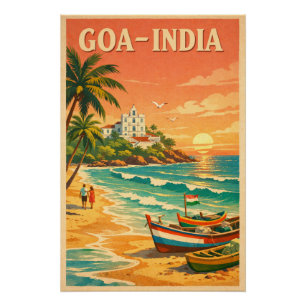 Goa, Indien, in klassischer Retro-Reiseoptik Poster