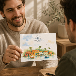 Goa, Indien Souvenir Aquarell Reise Postkarte