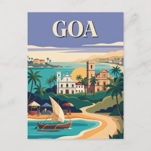 Goa Indien Vintage Reiseposter Postkarte