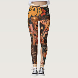 Goa — Mädchen an der Bar, nächtliche Küstenatmosph Leggings