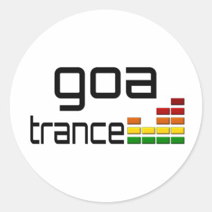 Goa Trance-Musik mit Stereoentzerrer Runder Aufkleber
