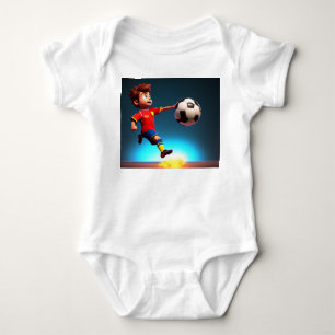 "Goal Bound: The Animated Boy's Perfect Kick" Baby Strampler