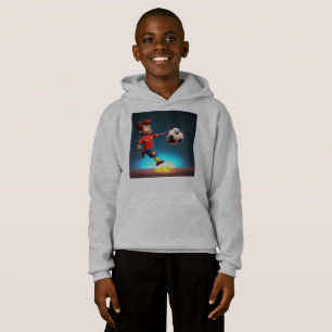 "Goal Bound: The Animated Boy's Perfect Kick" Hoodie