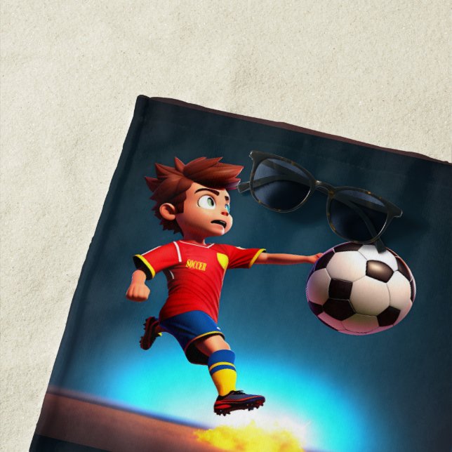 "Goal Bound: The Animated Boy's Perfect Kick" Strandtuch (Beispiel)