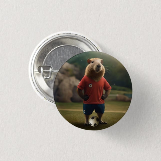 "Goal Getter: Der Fußballstar Capybara" Button (Vorne & Hinten)