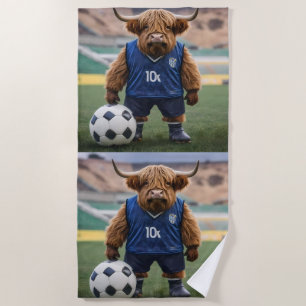 "Goal-Getter: Eine Hochlandkuh für Fußball verklei Strandtuch