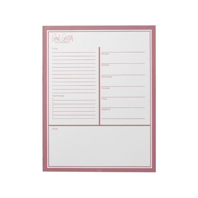 Goal Getter Weekly Planner Notizblock (Rotiert)
