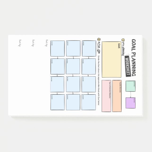 Goal planning for ADHD Notes Post-it Klebezettel (Vorderseite)